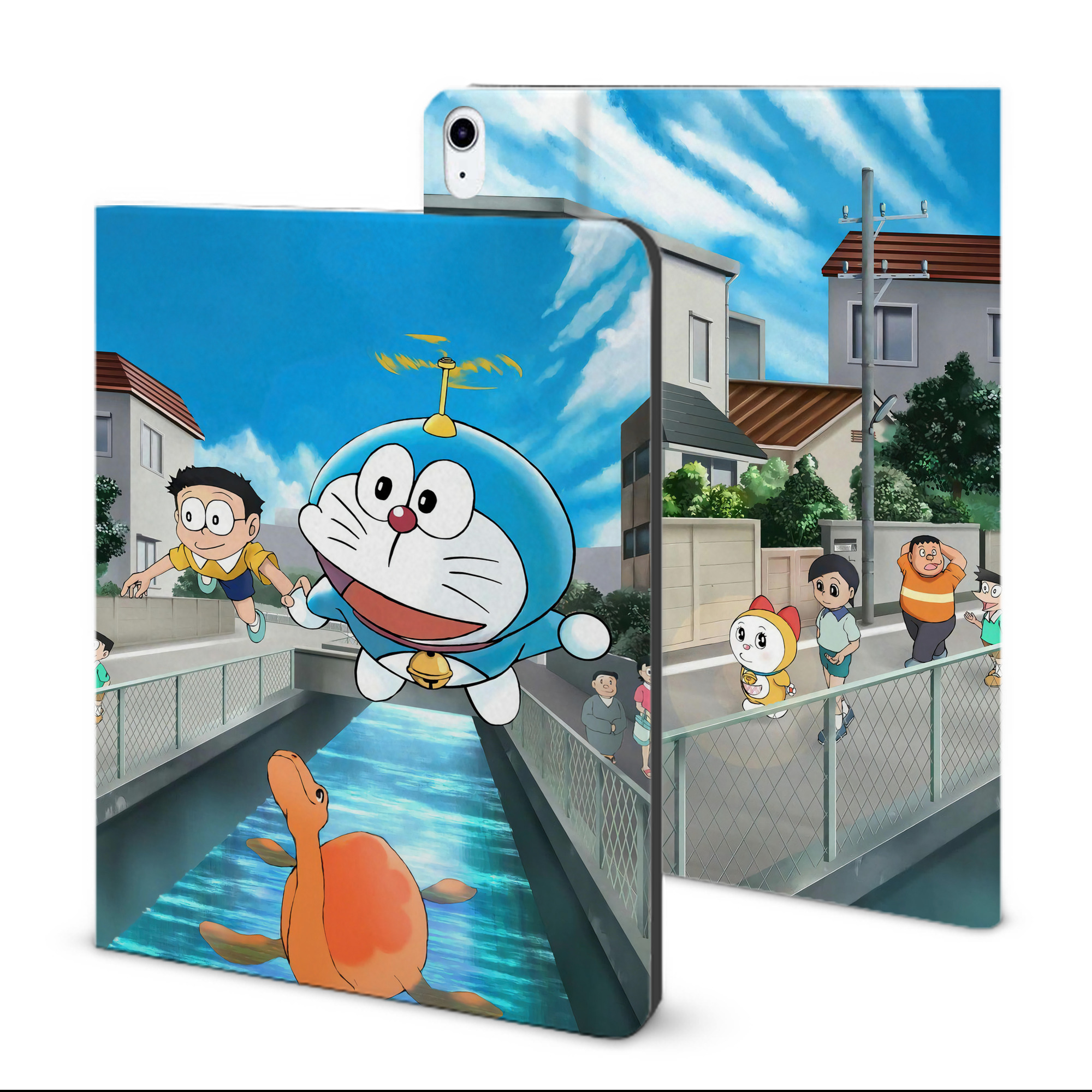 （画像用） ドラえもん Doraemon IPad ケース ブック型 PUレザー TPU 耐衝撃 軽量 薄型 ペン収納なし 全面保護 IPad 各モデル対応
